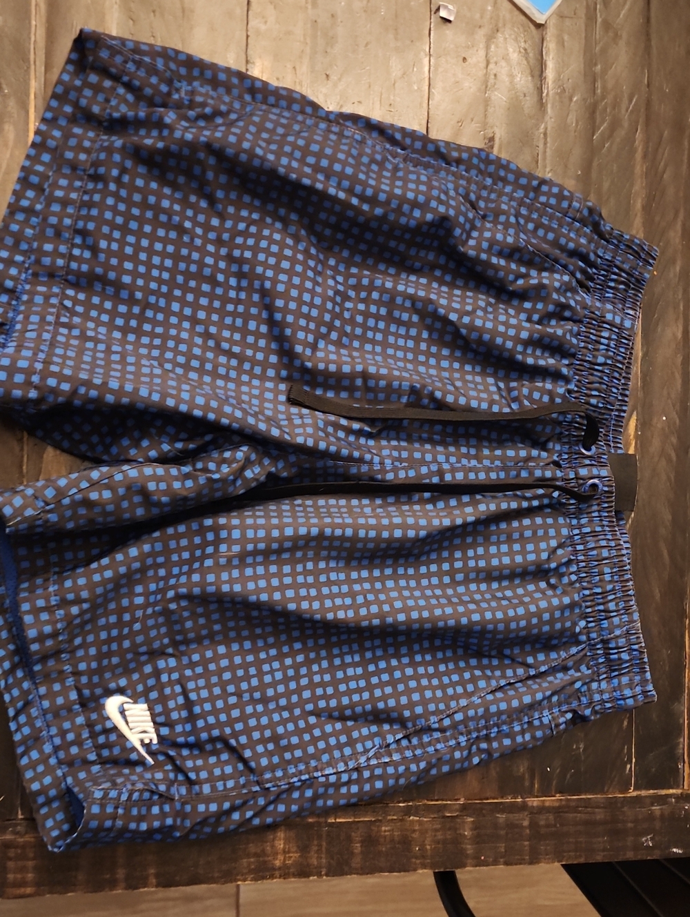 Nike Men's Blue Grid Athletic Shorts